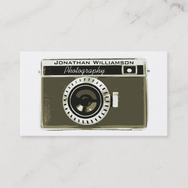 Grey Camera Photography Business Cards (Front)