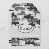 Grey Camo Camouflage Boy Baby Shower Invitation (Front/Back)