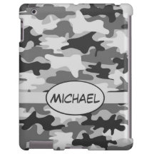 Grey Camo Camouflage Name Personalized