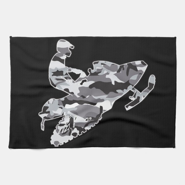 Grey Camoflage Snowmobiler Towel (Horizontal)