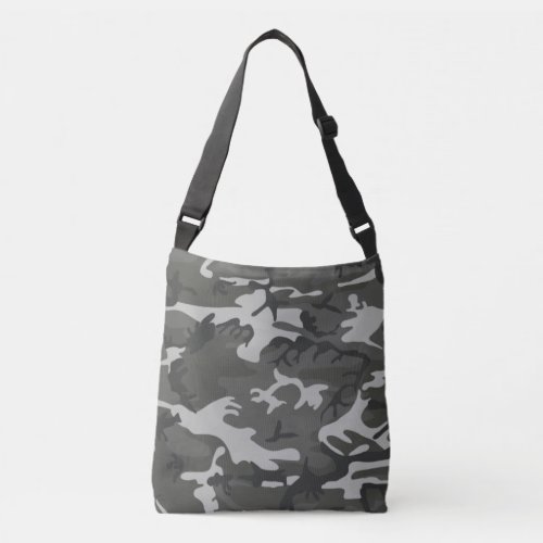 Grey Camouflage Army Military Camo Crossbody Bag