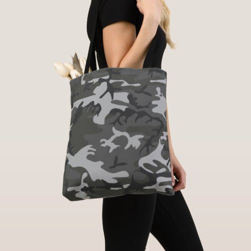 Grey Camouflage Army Military Camo Tote Bag