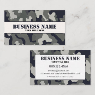 Grey Camouflage Business Card