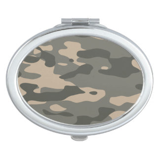 Grey camouflage compact mirror