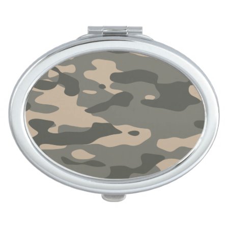 Grey Camouflage Compact Mirror