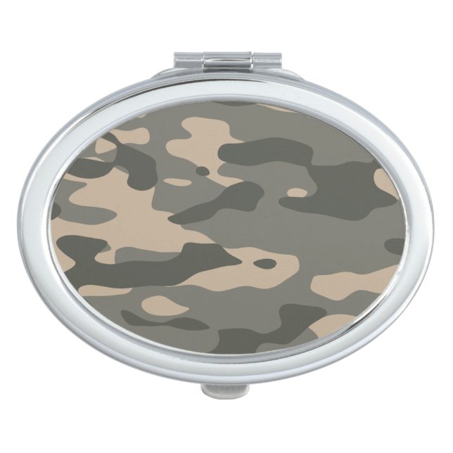 Grey camouflage compact mirror (Front)