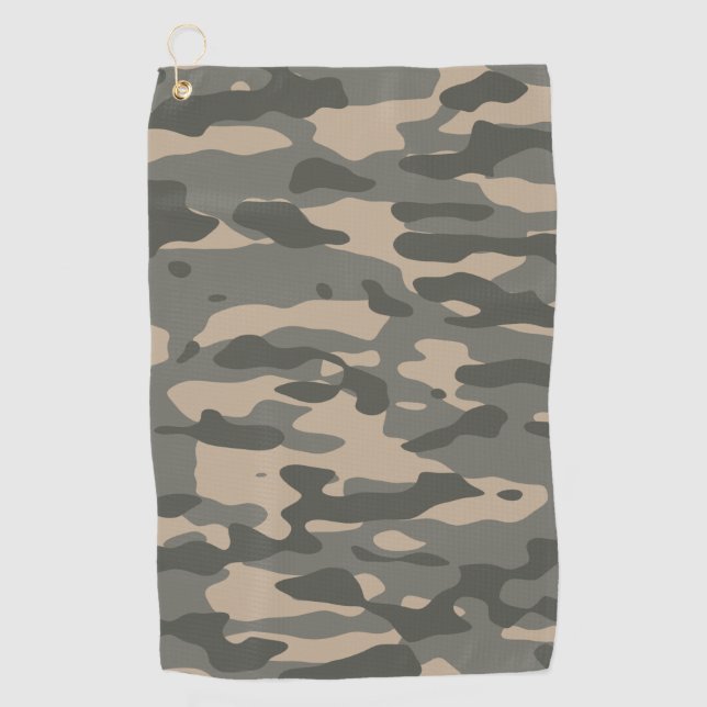 Grey camouflage golf towel (Front)