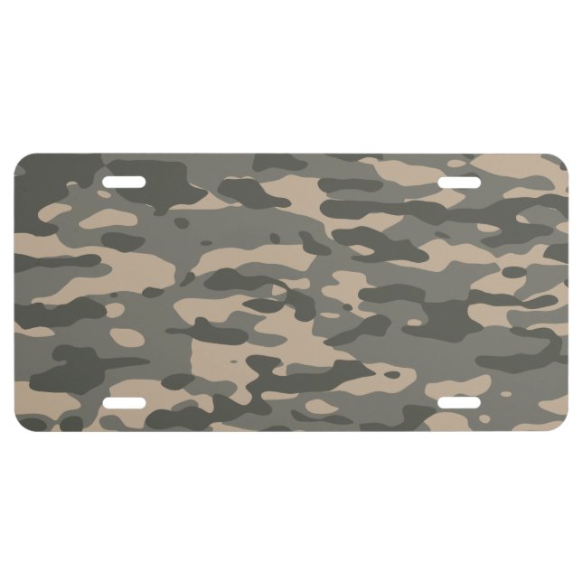 Grey camouflage license plate (Front)