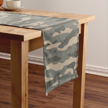 Grey Camouflage Medium Table Runner