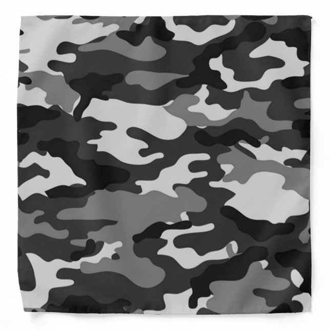 Grey camouflage Pattern Bandana (Front)
