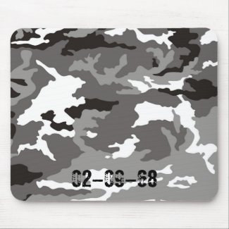 Grey Camouflage Pattern Mouse Pad