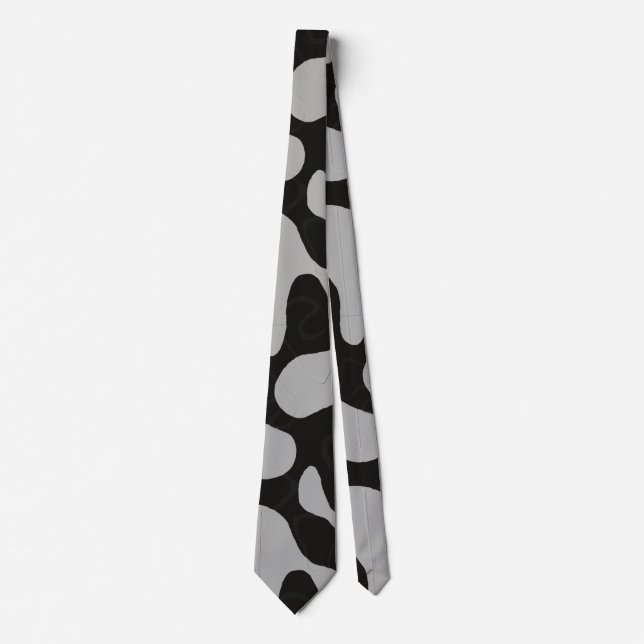 grey camouflage pattern neck tie (Front)