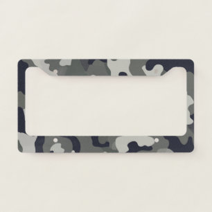 Grey Camouflage – Rugged Stylish Car License Plate Frame