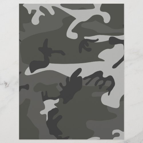 Grey Camouflage Scrapbooking Craft Paper