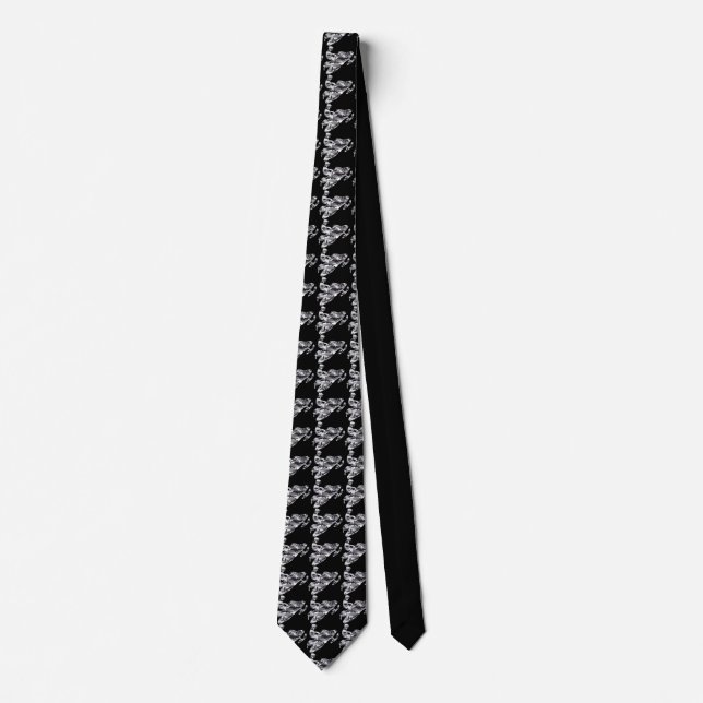 Grey Camouflage Snowmobile Neck Tie (Front)