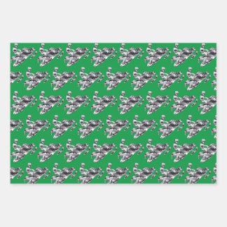 Grey Camouflage Snowmobiler Wrapping Paper Sheets