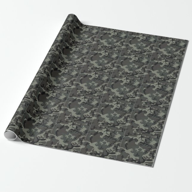 Grey camouflage Wrapping Paper (Unrolled)
