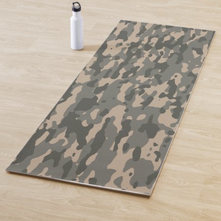 Grey Camouflage Yoga Mat