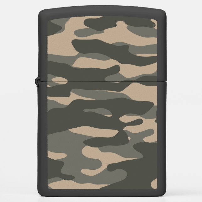 Grey camouflage zippo lighter (Front)