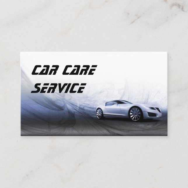 Grey Car In The Motion Business Card (Front)