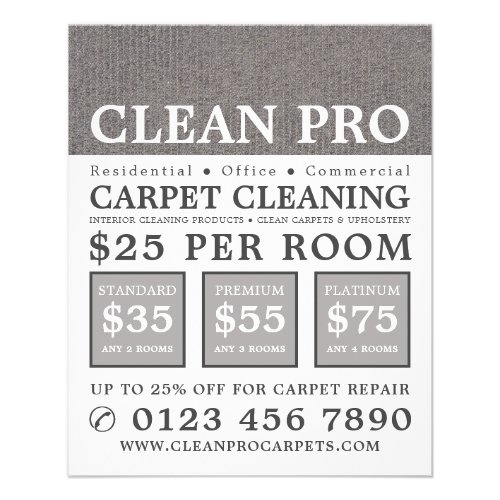 Grey Carpet Carpet Cleaners Cleaning Service Flyer