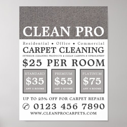 Grey Carpet Carpet Cleaners Cleaning Service Poster