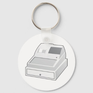 Grey Cash Register Minimalist Retail Keychain