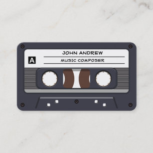 Grey Cassette (Personalize Text) Business Card