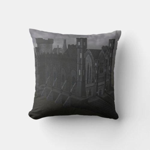 Grey Castle Throw Pillow