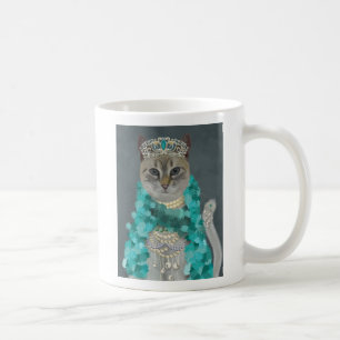 Grey Cat Adorned With Bells Portrait Coffee Mug
