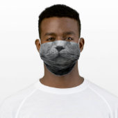Grey Cat Adult Cloth Face Mask (Worn)