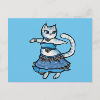Grey Cat Belly Dancer                              Postcard