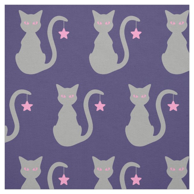Grey Cat Fabric (Swatch)