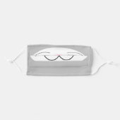 Grey Cat Face Fun Humorous Cute Cartoon Adult Cloth Face Mask (Front, Folded)
