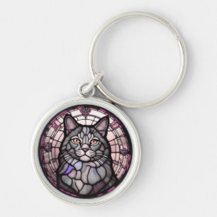 Grey Cat Keychain
