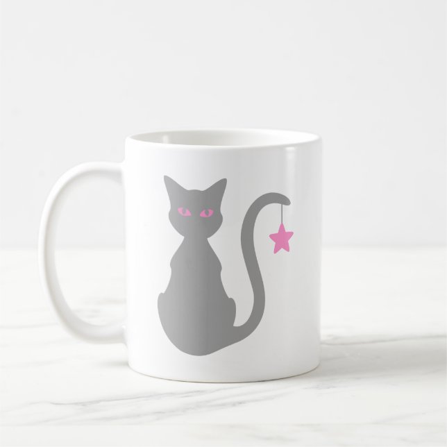 Grey Cat Mug (Left)