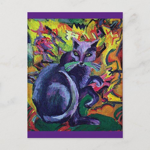 Grey Cat on a CushionKirchner Fine Art Postcard