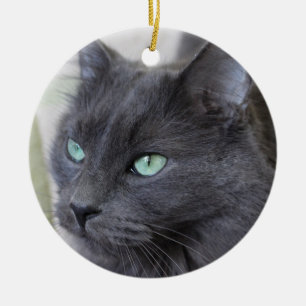 Grey cat ornament