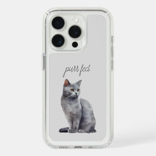 Grey Cat Purr iPhone 15 Pro Case