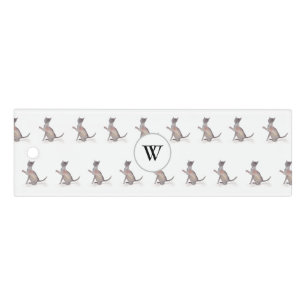 Grey Cat Retro Vintage Watercolor Kitten Ruler