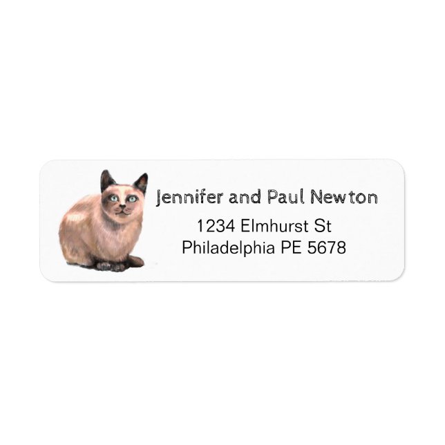 grey cat return address label (Front)