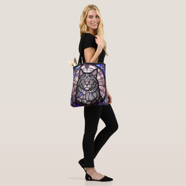 Grey Cat  Tote Bag (On Model)