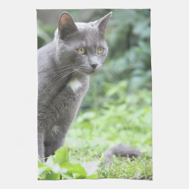 Grey Cat Towel (Vertical)