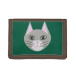 Grey Cat Trifold Wallet