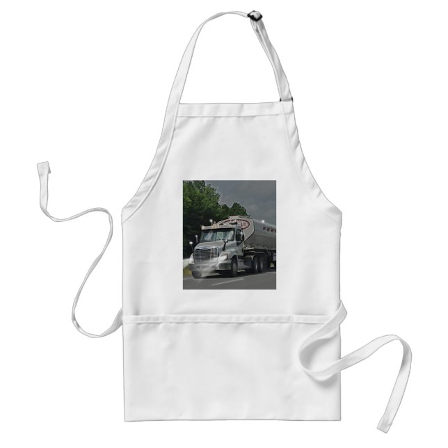 Grey Cattle Feed Cistern Truck for Truckers & Kids Adult Apron (Front)