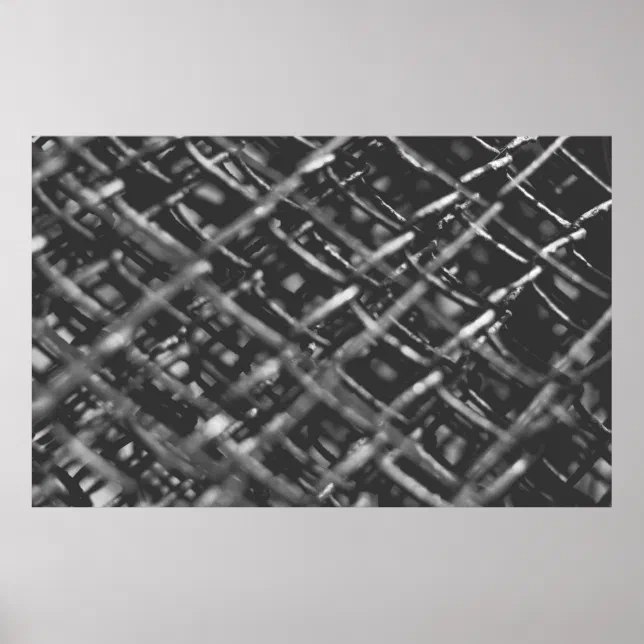 Grey chain link fence poster | Zazzle