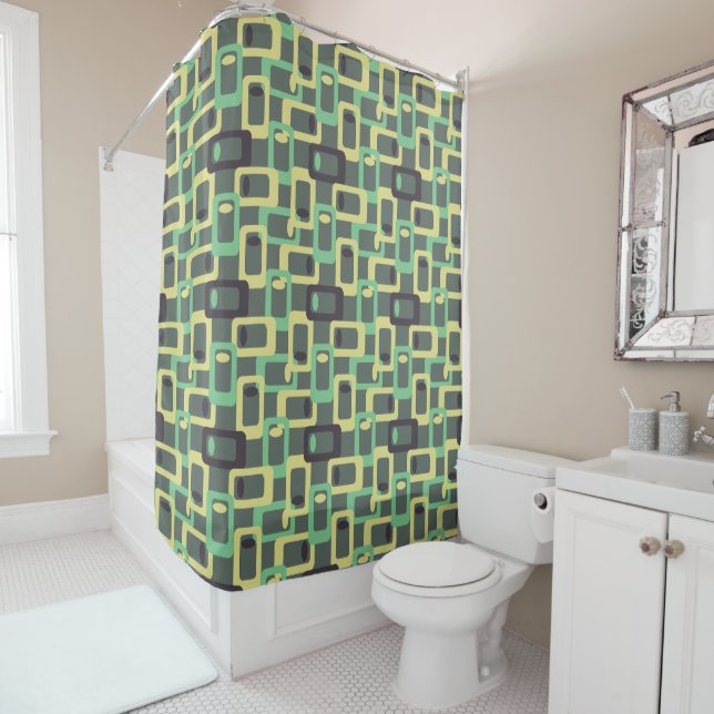 Grey Chain Link  Shower Curtain (In Situ)