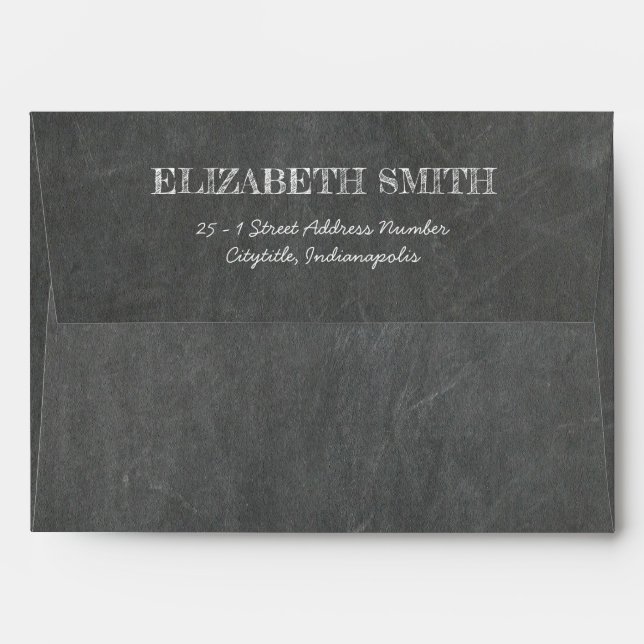 Grey Chalkboard Envelope (Back (Top Flap))