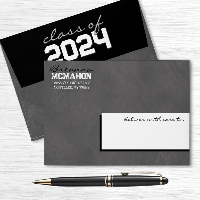 Grey Chalkboard Graduation Party Envelopes (Creator Uploaded)