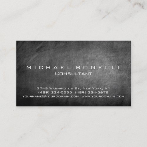 Grey Chalkboard Pattern Consultant Business Card